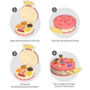 Tree House Ice Cream Machine Pretend Play Set Modeling Compound,Non-Toxic Birthday Festival Weekend Party Gift, Cake with Candle Hamburger 10+ Mold Play Dough Set