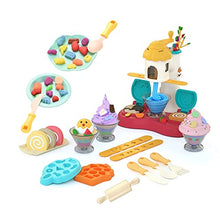 Load image into Gallery viewer, Tree House Ice Cream Machine Pretend Play Set Modeling Compound,Non-Toxic Birthday Festival Weekend Party Gift, Cake with Candle Hamburger 10+ Mold Play Dough Set
