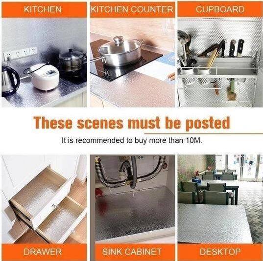 2PCS Aluminum Foil Stickers for a Gleaming kitchen