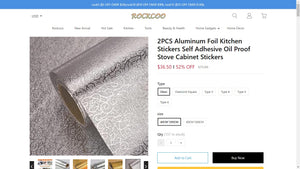 2PCS Aluminum Foil Stickers for a Gleaming kitchen