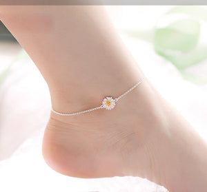 Silver Elegant Sweet Daisy Anklet
