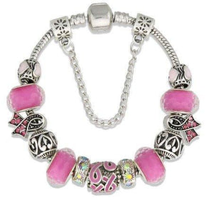 Breast Cancer Awareness Charm Bracelet- Spread Awareness!
