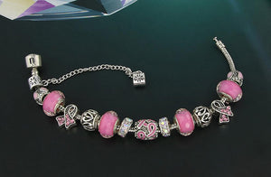 Breast Cancer Awareness Charm Bracelet- Spread Awareness!