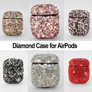 Apple Luxurious Bling Diamonds Decorative Case for Apple AirPods Accessories Wireless Bluetooth Earphone Protective Cover Bag Shell