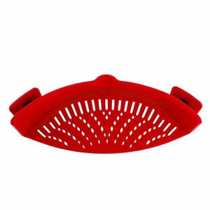 Hand-free, Clipping Anti-Spill Strainer!