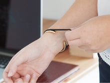 Load image into Gallery viewer, Stainless Steel Hair Tie Bracelet - Flower Design
